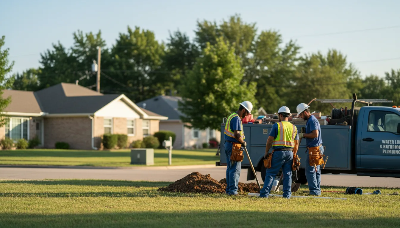 Residential water line and bathroom plumbing service in Story, AR